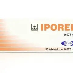 Opakowanie leku iporel 0,075 mg, zawiera 50 tabletek.