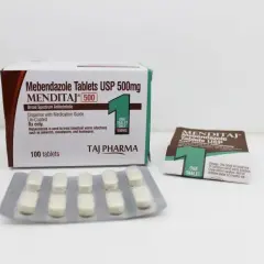 Menditaj 500mg, czyli mebendazol, to lek na co? Na pasożyty jelitowe, takie jak owsiki, glisty i tęgoryjce. Opakowanie zawiera 100 tabletek.