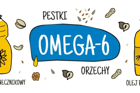Oliwa z oliwek, olej słonecznikowy, rzepakowy i z pestek dyni, a także orzechy i pestki, to źródła kwasów nnkt Omega-6.