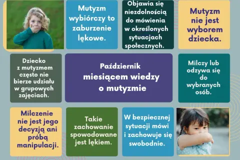 Dziecko z mutyzmem nie mówi w pewnych sytuacjach, to nie wybór, lecz lęk. Październik miesiącem wiedzy o mutyzmie.