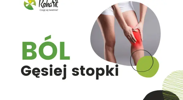 Ból gęsiej stopki – kobieta trzyma się za bolesne kolano.