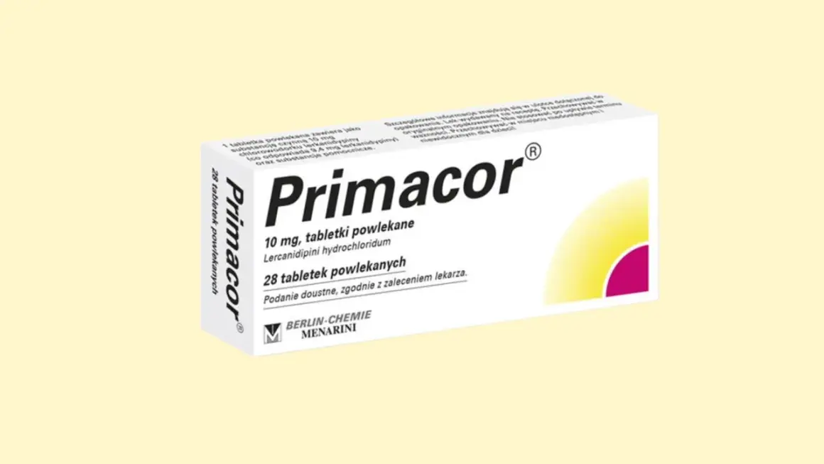 Opakowanie leku Primacor 10 mg, zawierające 28 tabletek powlekanych. Stosować doustnie zgodnie z zaleceniem lekarza.