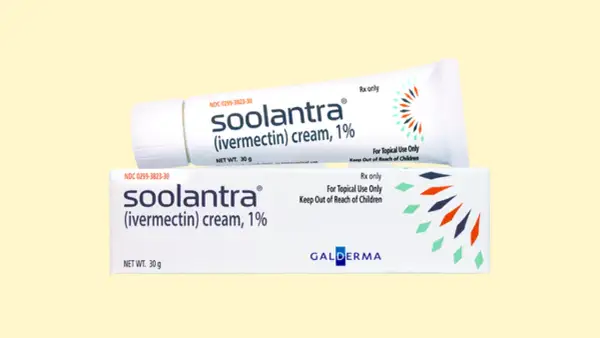 Krem Soolantra (ivermectin) 1% w tubce i pudełku, przeznaczony do stosowania miejscowego.