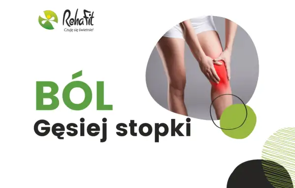 Ból gęsiej stopki – kobieta trzyma się za bolesne kolano.