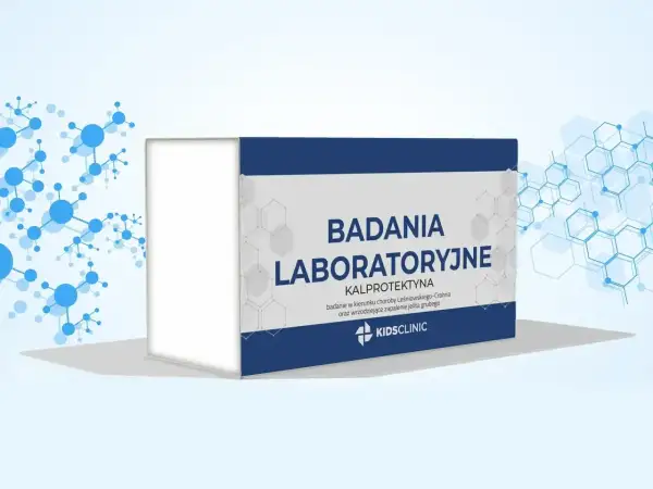 Badanie kalprotektyny w kale, kluczowe dla diagnostyki chorób zapalnych jelit, oferowane przez Kidsclinic.
